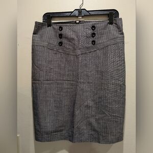 AB Studio Charcoal Button-Accent Pencil Skirt Size 8